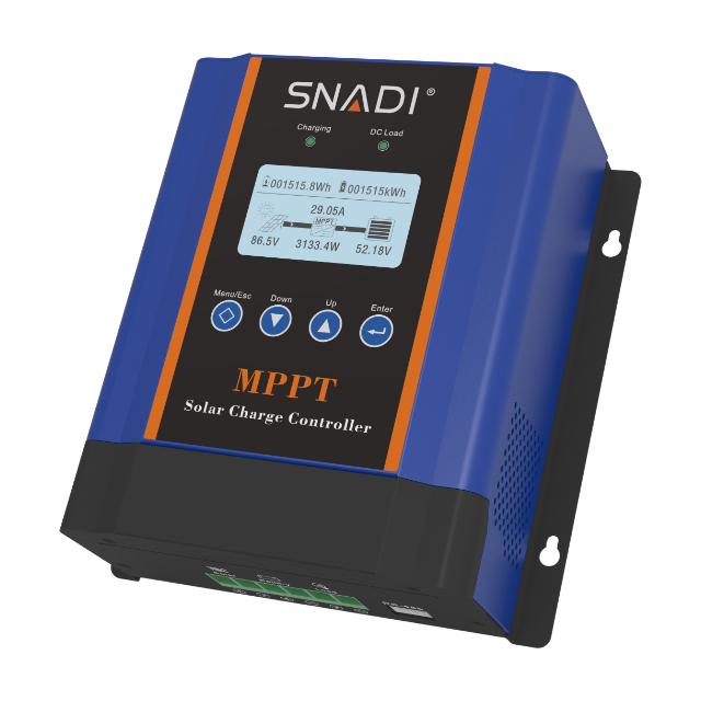 SNADI CM 30A/40A MPPT Solar Charge Controller | 12V/24V Auto Side view of SNADI CM series MPPT solar charge controller showing the durable casing and natural convection cooling design.