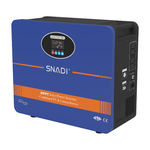 SNADI AL-S 1200W Portable Solar System | Built-in LiFePO4 Battery Side view of SNADI AL-S 1200W portable energy storage system with built-in LiFePO4 battery and ergonomic handle.