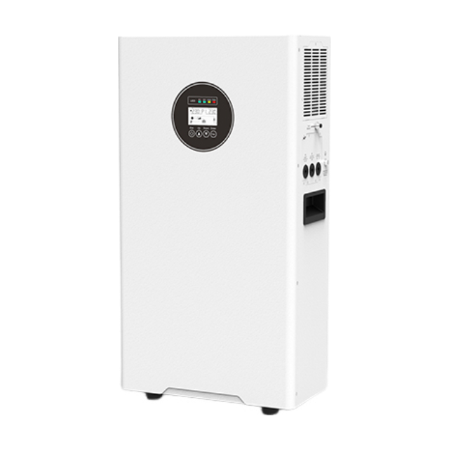 NLB Series All-in-One Solar Energy Storage System |3.6KW - 6KW SNADI NLB series integrated solar energy storage cabinet (3.6KW/6KW) featuring a white vertical housing, circular LCD status display, and side-mounted interface panel with cooling vents.