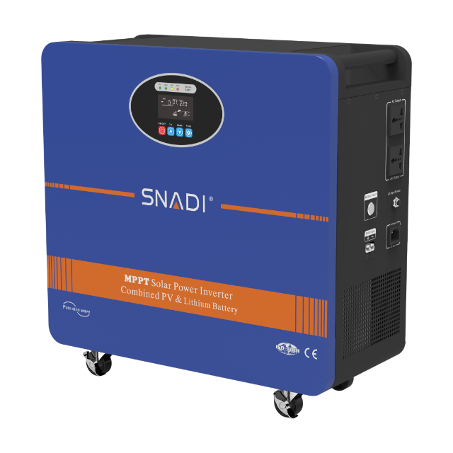 Intelligent 2200W Energy Storage with LCD & USB Charging Angled front view of the AL-S 2200W system highlighting the LCD display, USB 5VDC, and 12VDC output ports.