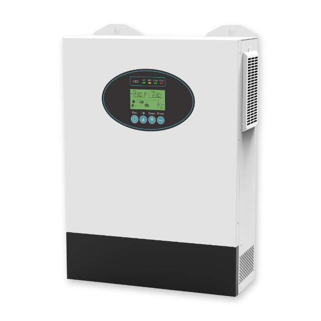 SNADI 3.6KW Off-Grid Inverter | LiFePO4 Battery & WiFi Ready Side perspective of SNADI NKH-3600 3.6KW hybrid inverter compatible with LiFePO4 batteries and optional WiFi monitoring.