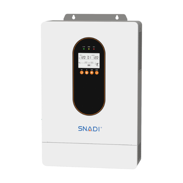 Scalable 6.5kW AS Series Inverter | Supports 1-6 Units Parallel Right angled view of SNADI AS 6.5kW inverter highlighting its wall-mounted design and scalable parallel grid function
