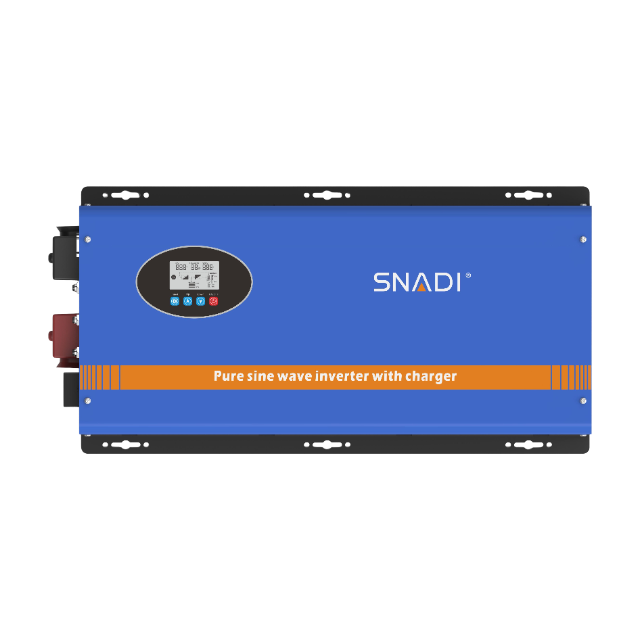 SNADI FTS Series | Professional 110V/220V Split Phase Inverter Front view of the SNADI FTS series low frequency split phase inverter with a built in ring transformer and intelligent LCD status display.
