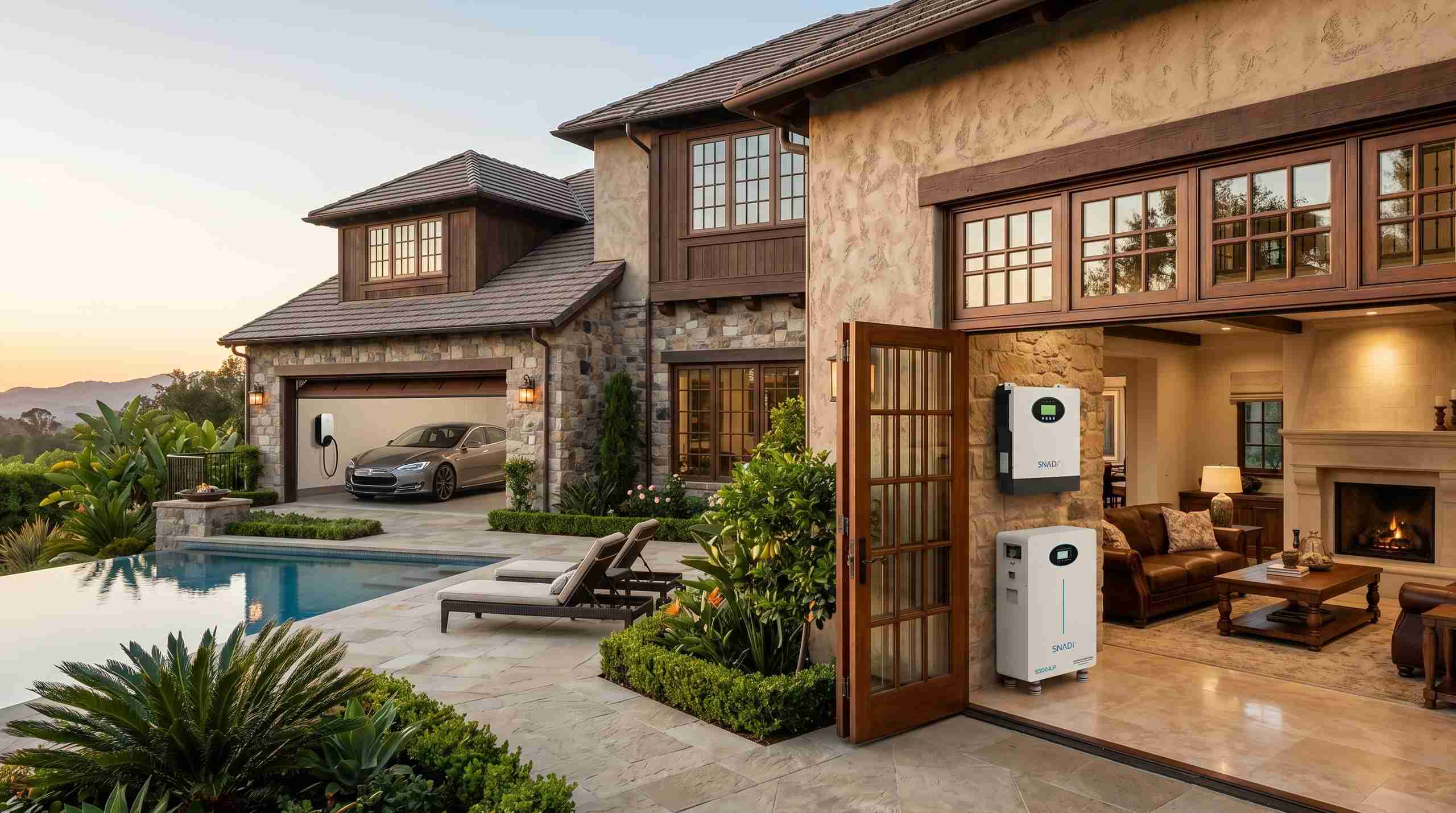 10kW 48kWh Residential Solar Energy Storage System | Premium Home Power Backup | SNADI snadi-15kw-45kwh-home-solar-storage-system-luxury-villa-backup