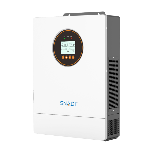 SNADI ES-IP54 12kW On/Off Grid Hybrid Inverter | EURO Market Standard Side angled view of SNADI ES-IP54 12kW on/off grid hybrid inverter featuring IP54 waterproof design for European installations.