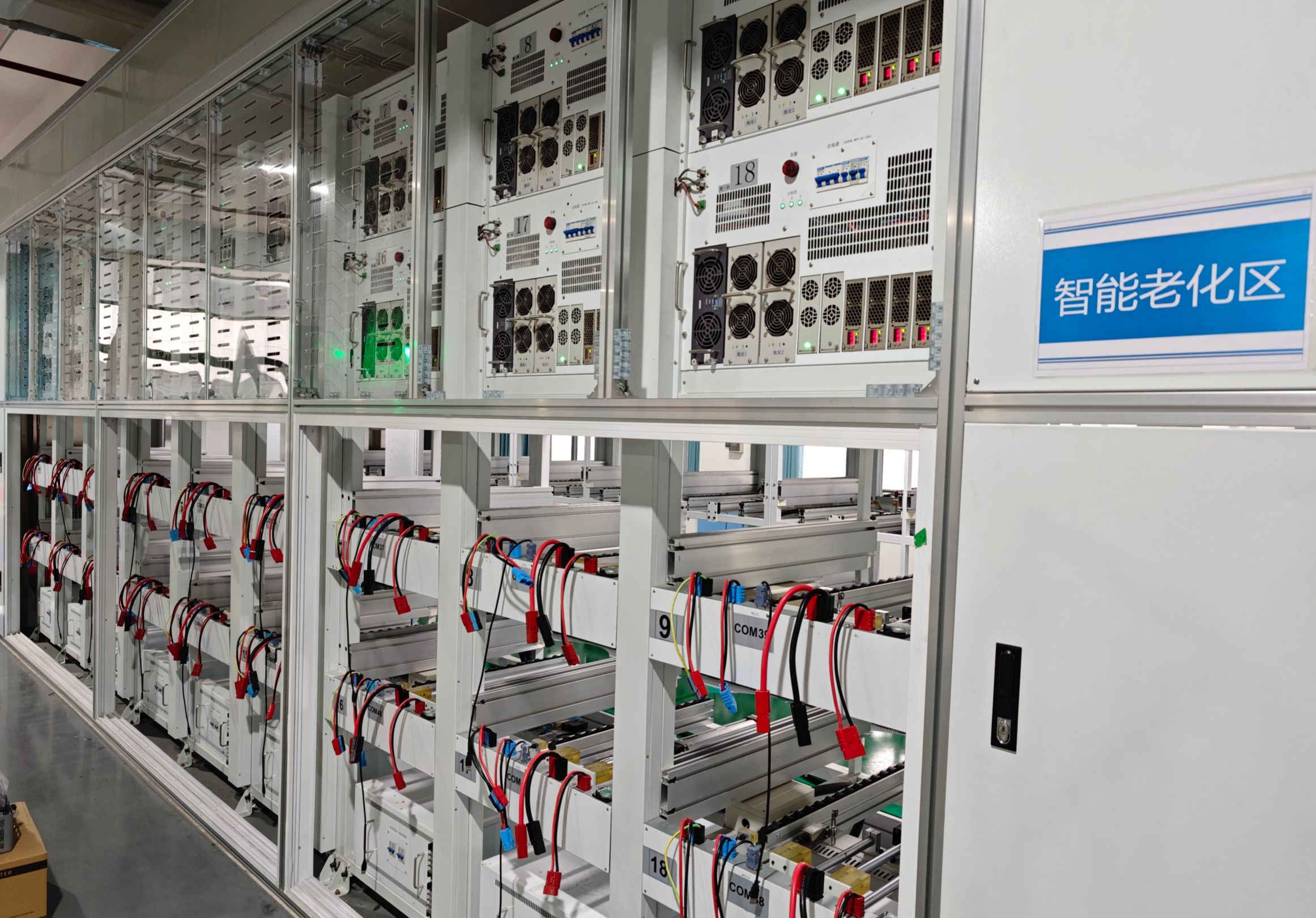 Rigorous Quality Assurance & R&D | Why Choose SNADI Intelligent aging test area at SNADI facility ensuring the long-term reliability of energy storage systems.