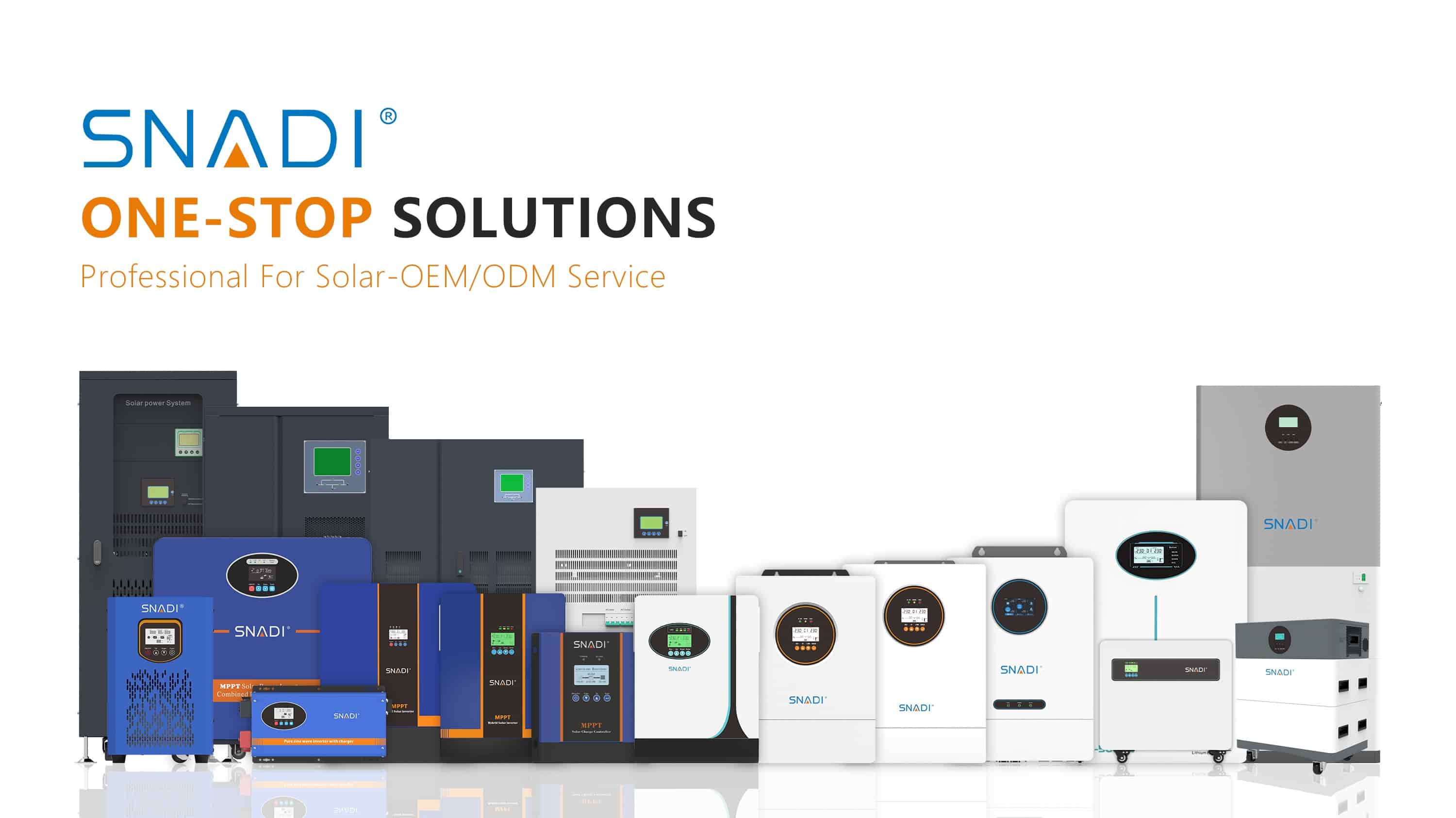 SNADI (SNAT Solar) is a leading provider of one stop solar energy solutions. From professional OEM/ODM services to high-quality solar inverters and MPPT controllers, we offer customized green energy systems for global partners. Discover our factory direct solar solutions today. One Stop Solar Energy Solutions & Professional OEM/ODM Manufacturer | SNADI