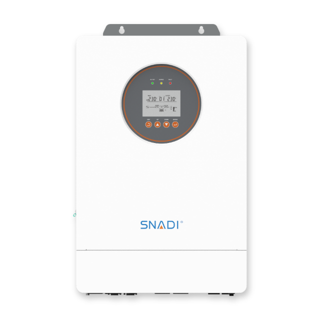 ES 12kW On/Off-Grid Solar Inverter Front View | SNAT Solar SNAT ES 12kW on off-grid solar inverter front view for residential and commercial solar energy storage systems