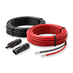 Solar PV Cables and MC4 Connectors | SNADI/SNAT Red and black solar PV cables with MC4 connectors for an off-grid solar power system