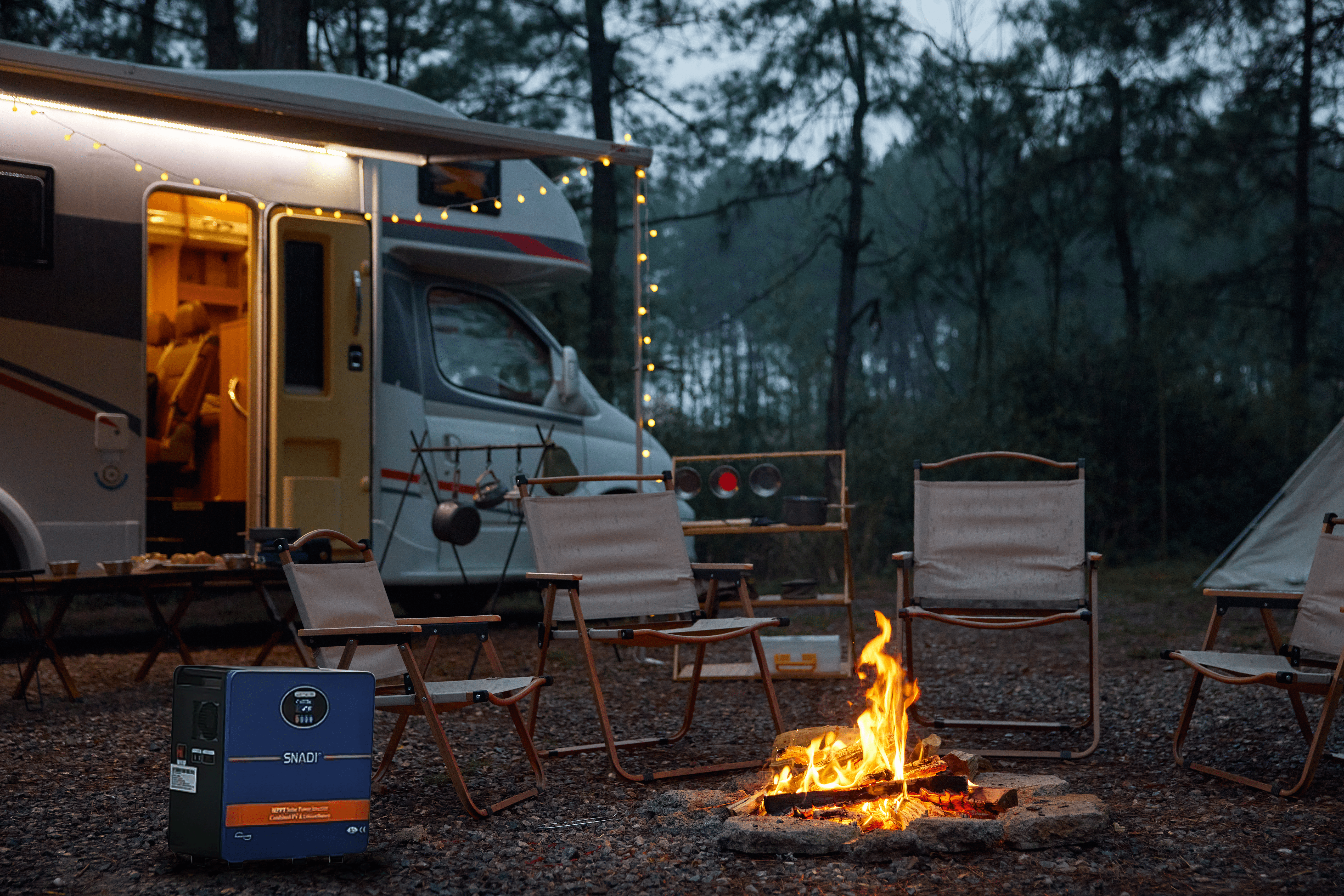 Portable power generator for camping