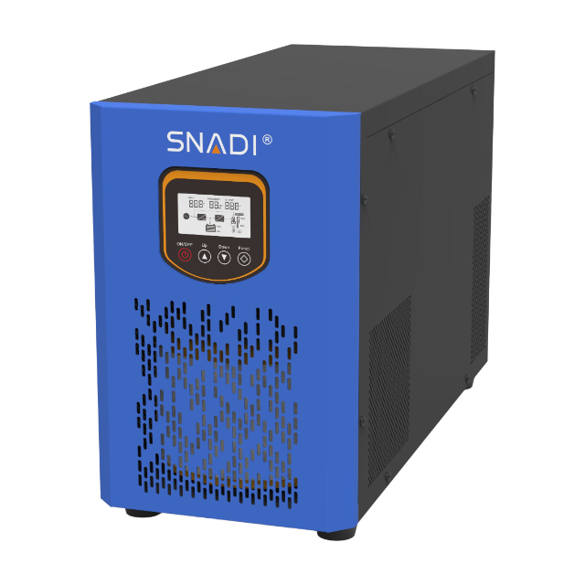 Left side view of the FTB series low frequency inverter, showcasing its professional grade build and intelligent battery management capabilities.
