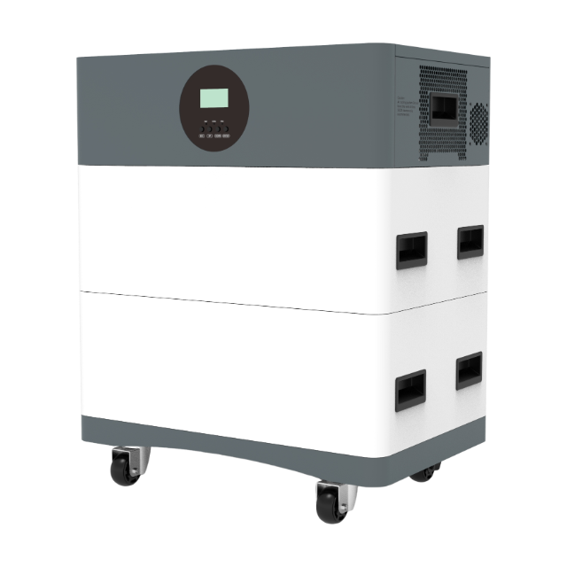 Left side view of HDB modular solar storage system highlighting the durable chassis, cooling vents, and stackable unit architecture.