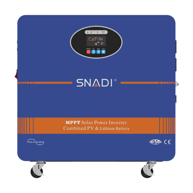 Angled front view of the AL-S 2200W system highlighting the LCD display, USB 5VDC, and 12VDC output ports.