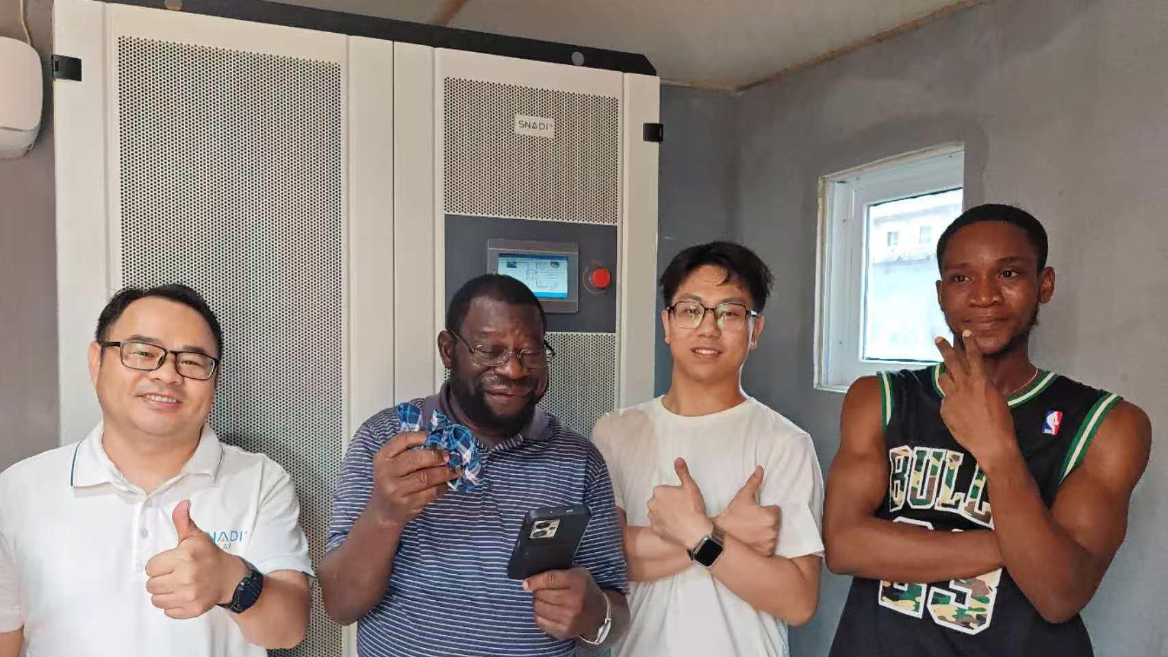 SNADI engineers and clients with a successful C&I energy storage system installation.