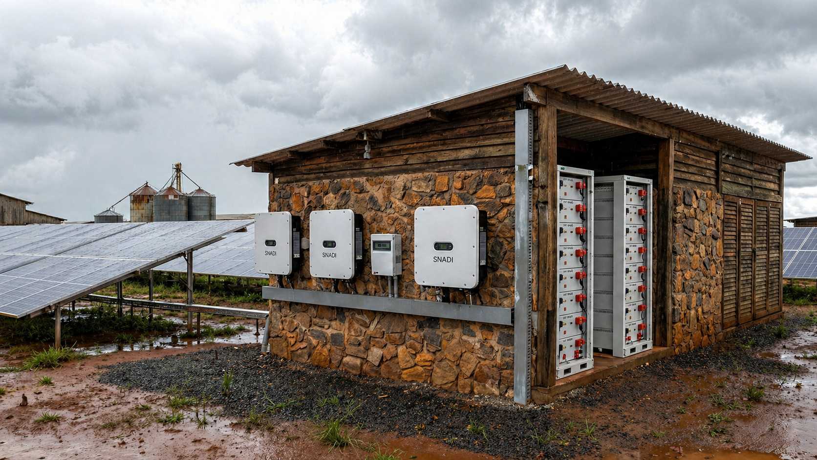 400kWh large-scale off-grid solar storage project with SNADI inverters for rural microgrid solutions