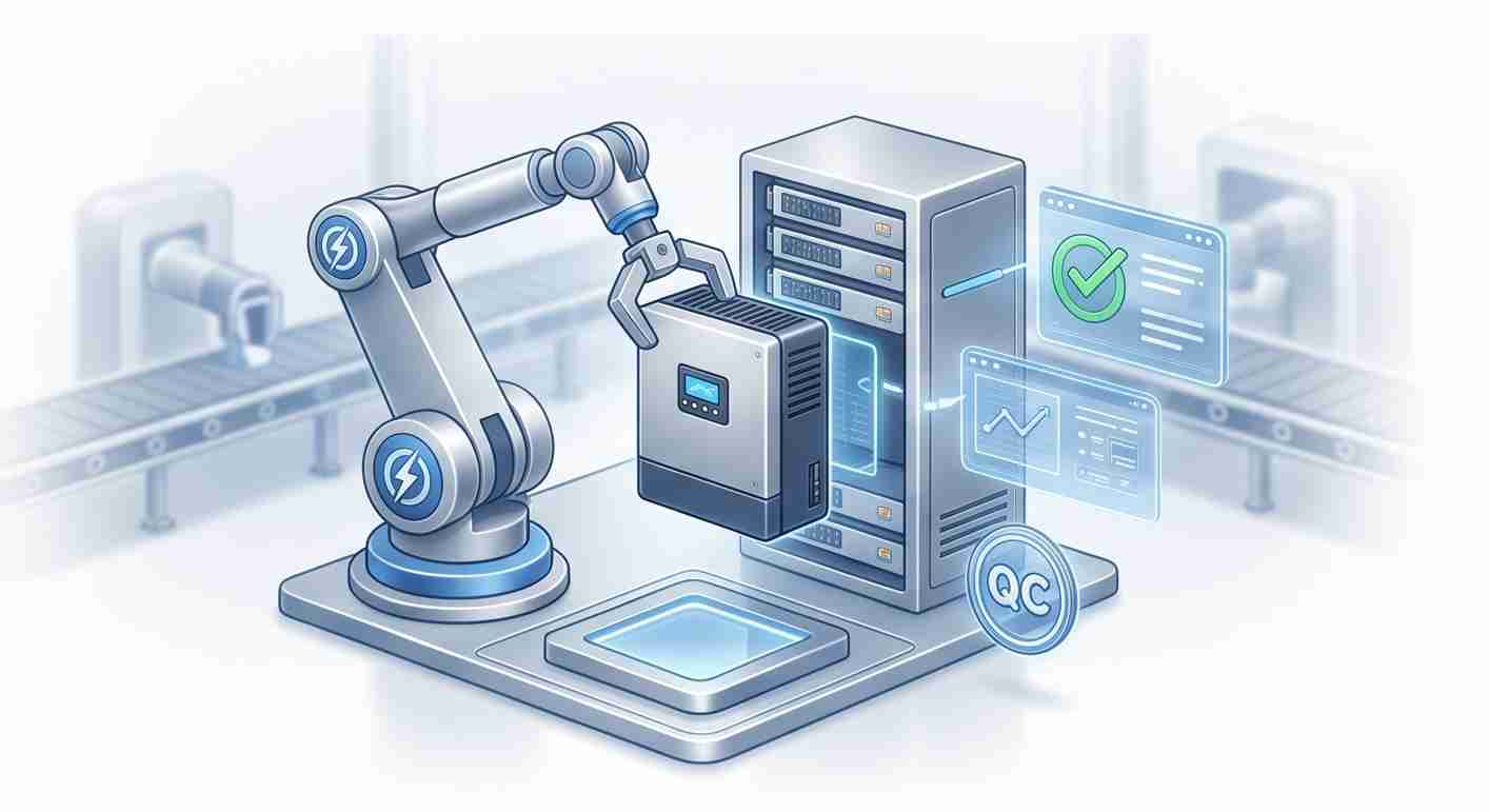 Automated manufacturing and precision matching of solar inverters and energy storage components with