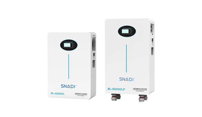 SNADI BL series LiFePO4 lithium batteries for residential solar energy storage systems.