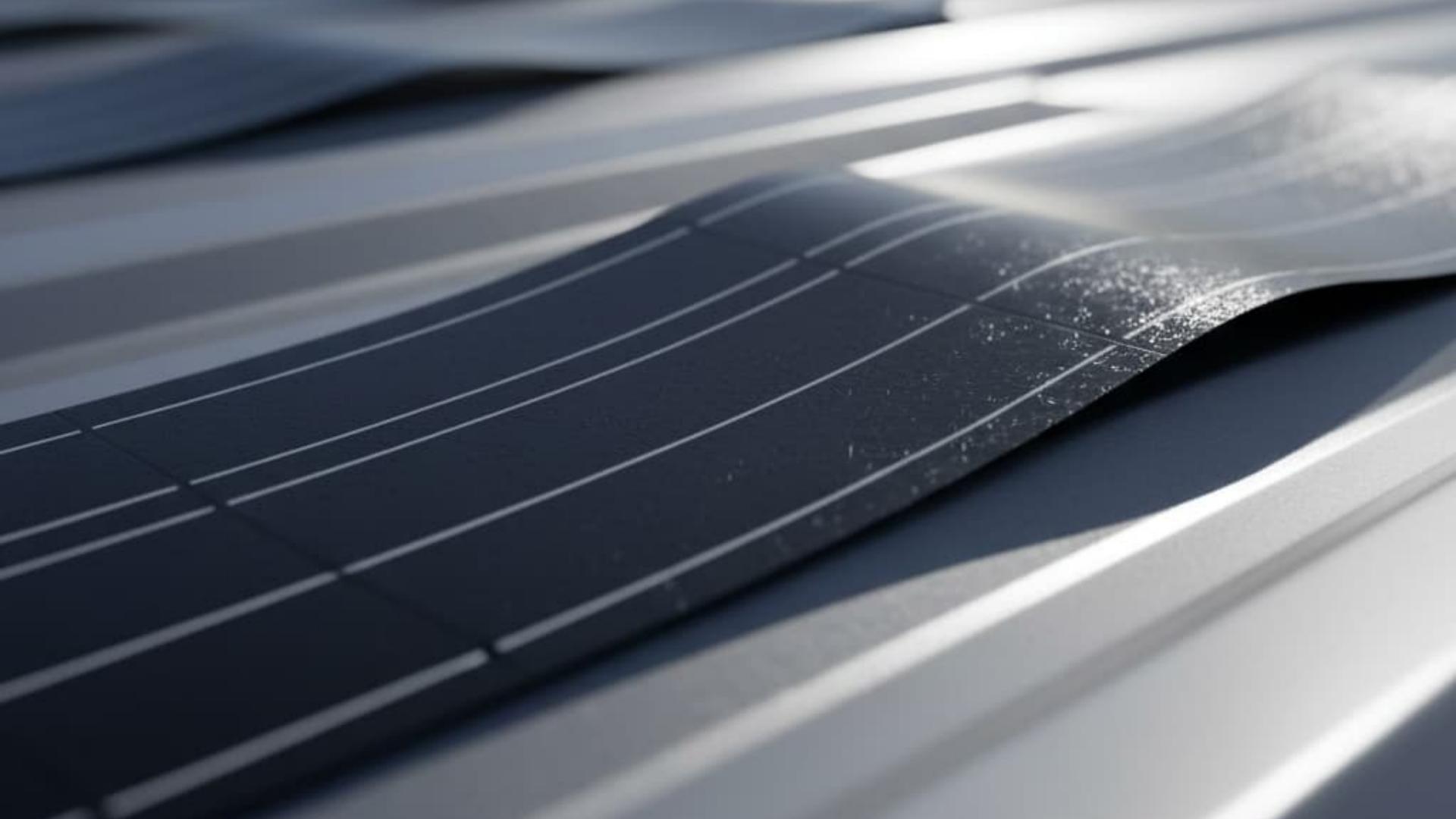 a black flexible solar panel 