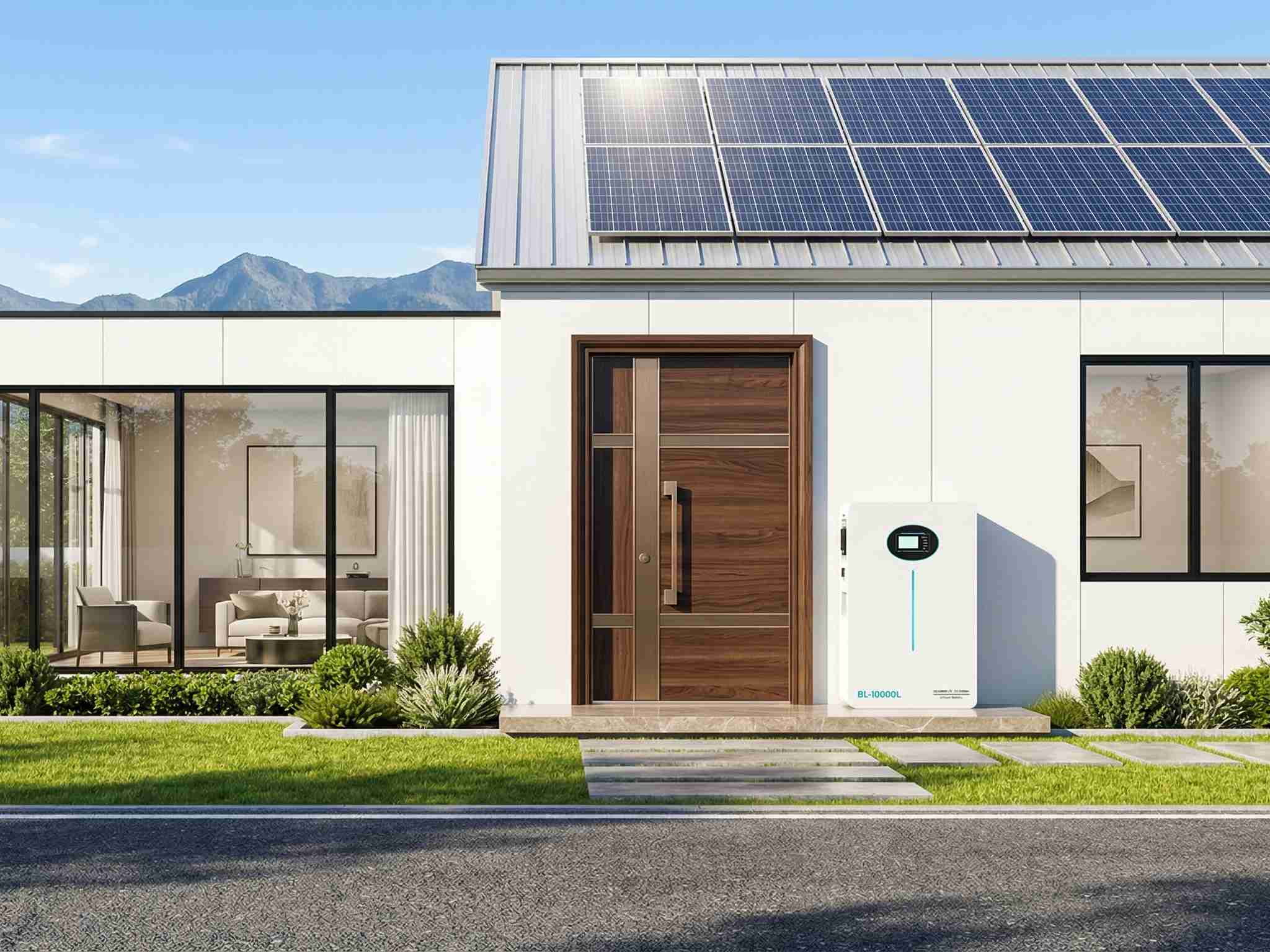 SNADI SNAT Solar residential energy storage solution installed at home with rooftop solar panels.