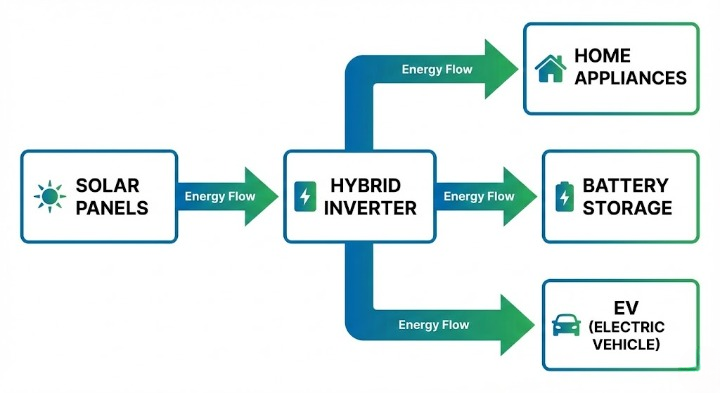 solar-energy-flow-diagram-hybrid-inverter-system
