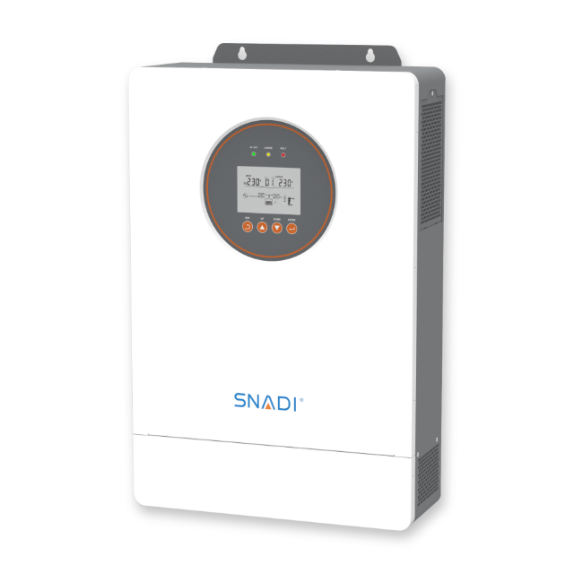 SNAT ES 12kW on off-grid solar inverter front right view for residential solar power and energy storage systems