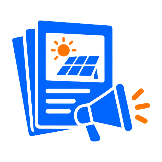 Sales and marketing materials icon for solar distributor support